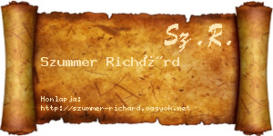 Szummer Richárd névjegykártya