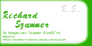 richard szummer business card